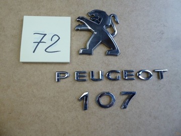 LOGO ZNAKY ZNAK KRYT ZADNÍ PEUGEOT 107
