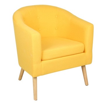 SOFA KRZESŁO FOTEL KLUBOWY FOTEL WYPOCZYNKOWY FOTEL KOKTAJLOWY ŻÓŁTY 79CM