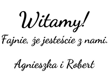 naklejka WITAMY Twoje imiona 45x25cm