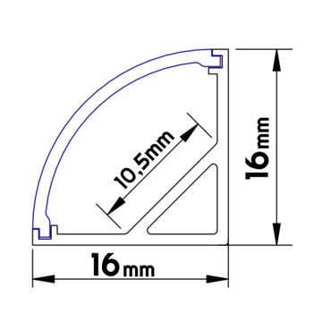 Алюминиевый ПРОФИЛЬ ДЛЯ СВЕТОДИОДНЫХ ЛЕНТ 8 и 10 мм, угловой, анодированный, комплект 1 м