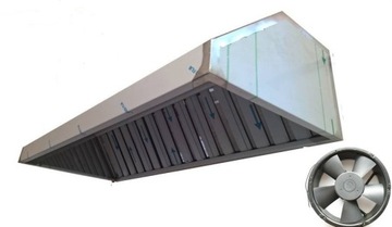 Okap Gastronomiczny 125x70x40 Rura FILTRY Wentylator