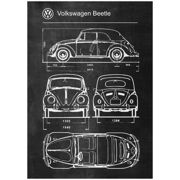 Plakat Volkswagen Beetle Garbus Retro Patent
