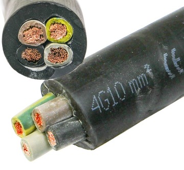 1m przewód kabel gumowy siłowy 4 x 10mm H07RN-F ONPD 4x10 750V linka
