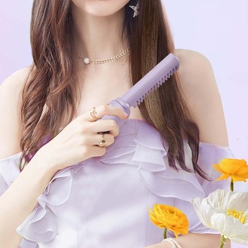 Беспроводной выпрямитель для волос, горячая расческа, портативный, против ожогов, фиолетовый