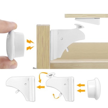 ЗАМОК МАГНИТНЫЙ ДЛЯ МЕБЕЛЬНЫХ ШКАФОВ И ЯЩИКОВ 8ШТ.
