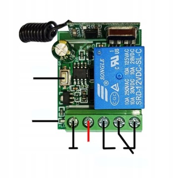 РЕЛЕ ДИСТАНЦИОННОГО УПРАВЛЕНИЯ С 2 ПУЛЬТАМИ ДИСТАНЦИОННОГО УПРАВЛЕНИЯ 433МГЦ 12В