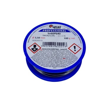 2.5mm 0.1kg Sn60Pb40 cyna z topnikiem Cynel