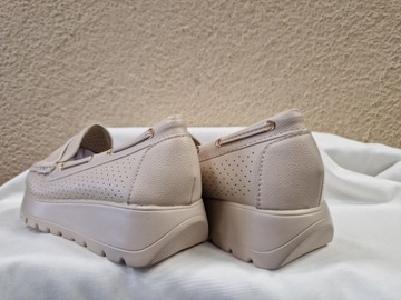 ТУФЛИ БЕЖЕВЫЕ МОКАСИНЫ МАТОВАЯ ЭКО КОЖА GOODIN Размер 41