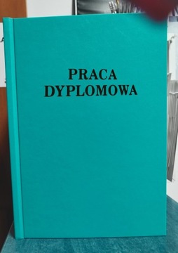 Wydruk i Oprawa Praca Dyplomowa Turkus Napis Czarny