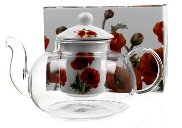 Dzbanek do herbaty SZKLANY zaparzacz POPPIES 1L