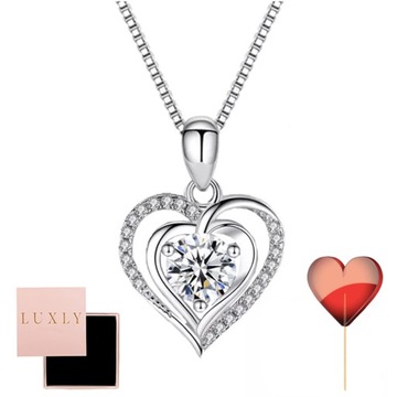 ЖЕНСКОЕ ОЖЕРЕЛЬЕ СЕРДЦЕ, СЕРЕБРО 925 SWAROVSKI