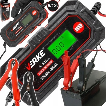 PROSTOWNIK MIKROPROCESOROWY ŁADOWARKA DO AKUMULATORA 6V 12V 4A ŻELOWY AGM