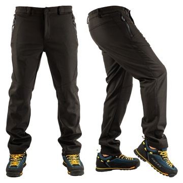 SPODNIE TREKKINGOWE CZARNE SOFTSHELL XAVE R. M