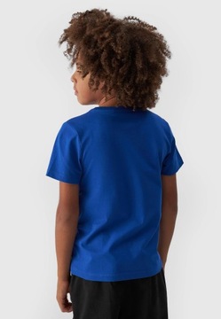 Футболка для мальчиков 4F Детская базовая синяя спортивная футболка для ПЭ 146