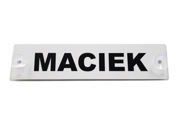 Tabliczka imienna imię TIR BUS przyssawki solidna