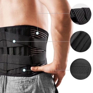 Спортивный поясной ремень XXL 120 см, черный для поддержки спины и корпуса