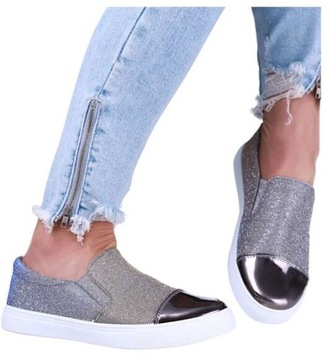 Wsuwane damskie trampki tenisówki slip on buty wiosenne 15643 38