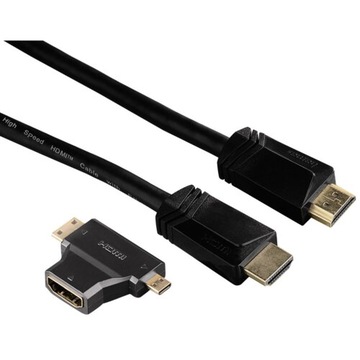 KABEL HDMI HAMA 1,5m + 2 ADAPTERY HDMI