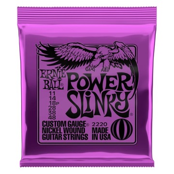 Struny do gitary elektrycznej Ernie Ball 2220 Power Slinky Nickel 11-48