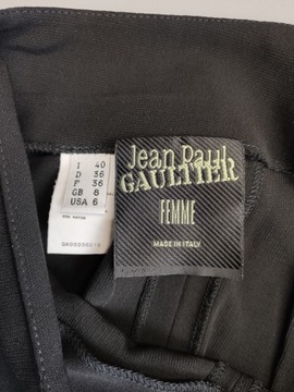 JEAN PAUL GAULTIER Eleganckie Czarne SPODNIE r. 36