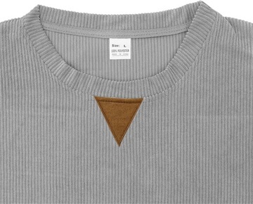 Sztruksowa bluza jesienno-zimowa klasyczna koszulka z krótkim rękawem z