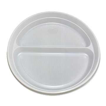 Talerz jednorazowy plastikowy dwudzielny 100 sztuk