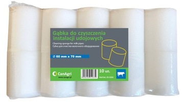 Gąbka do czyszczenia instalacji udojowych, 60x70 mm 10 szt gąbki do dojarki