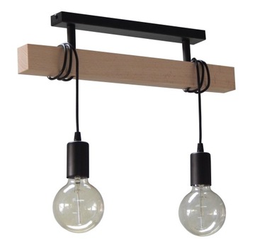 ŻYRANDOL LAMPA PLAFON SUFITOWY 015-2PL DREWNO LOFT SALON SYPIALNIA KUCHNIA
