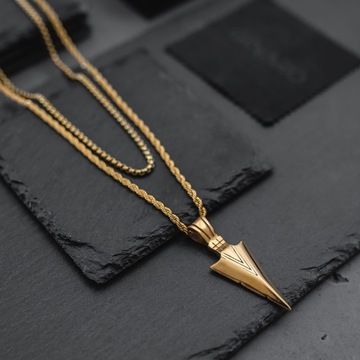 ОЖЕРЕЛЬЕ С НОРДИЧЕСКИМ ЗОЛОТОМ 18 КАРАТ, СТАЛЬ ВИКИНГОВ