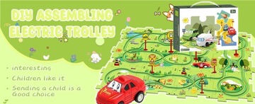 РАЗВИВАЮЩАЯ ИГРУШКА ДЛЯ ДЕТЕЙ МАШИНКА МОНТЕССОРИ ТРЕК-ПАЗЗЛ