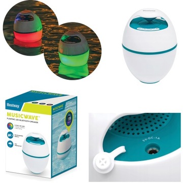 Głoścnik LED Pływający MUSIC WAVE z Bluetooth Światło LED Do Basenu IP67