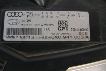 AUDI A1 8X - SVĚTLO LEVÝ 8X0941003A