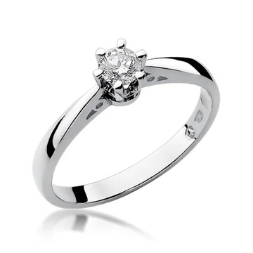 Pierścionek W-234 0,25ct brylanty białe złoto 585