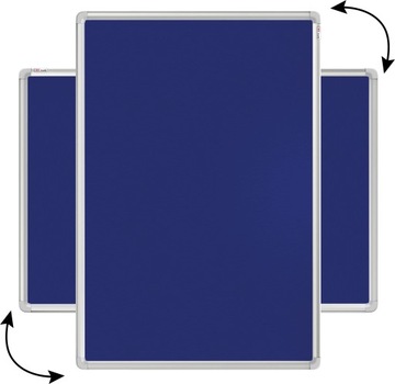 Tablica tekstylna 150x100 NIEBIESKA rama aluminium
