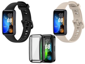 2x PASEK SILIKONOWY + ETUI DO HUAWEI BAND 8 - KOLORY ZESTAW