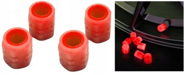 4szt. Świecące nakrętki na wentyle samochodowe Rower * Fluorescencyjne Red