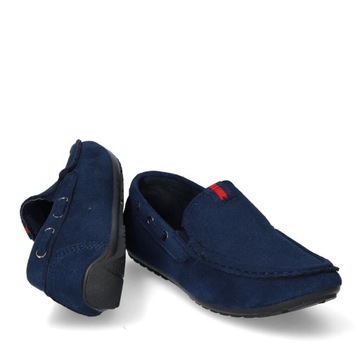 Темно-синие замшевые мокасины без шнуровки Haver для причастия