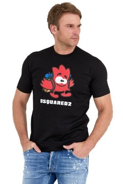 DSQUARED2 - Czarny t-shity męski LEAF BUDDY r M