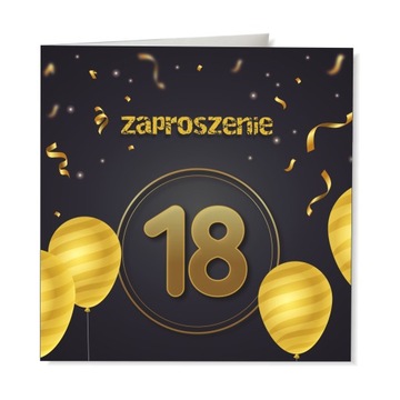 Zaproszenie na 18 urodziny - koperta - osiemnastka