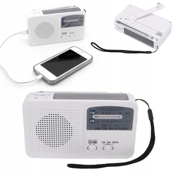RADIO DYNAMO SOLAR NA KORBKĘ LATARKA