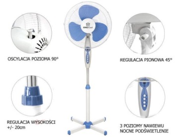 Напольный вентилятор KINGCOOL 40 см, 40 Вт KC-2124