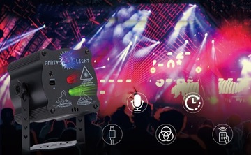 ЛАЗЕРНЫЙ ПРОЕКТОР СВЕТОДИОДНЫЙ ЛАЗЕР 8ВТ RGB DISCO DJ СТРОБЕСКОП 60 МОДЕЛЕЙ + ПУЛЬТ ДУ