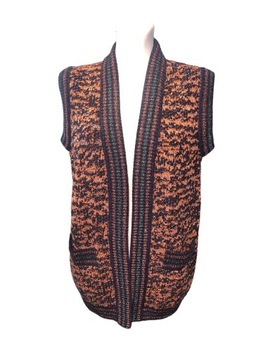 Kardigan bez rękawów MISSONI czarnopomarańczowy 44