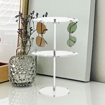 Подставка для очков двухслойная прозрачная подарочная, вмещает 10 пар очков