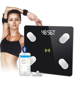 АНАЛИТИЧЕСКИЕ ВЕСЫ ДЛЯ ВАННОЙ ТОНКИЕ 180 КГ SMART + 31 в 1 ANDROID iOS ТОЧНОСТЬ