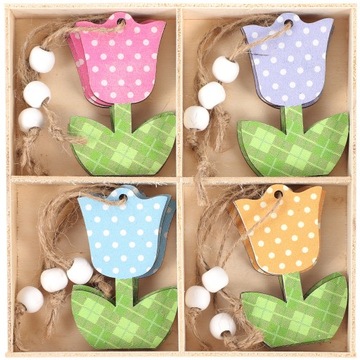 DEKOR TULIPANY OZDOB WIOSENNE DRZEWA DREWNIANE