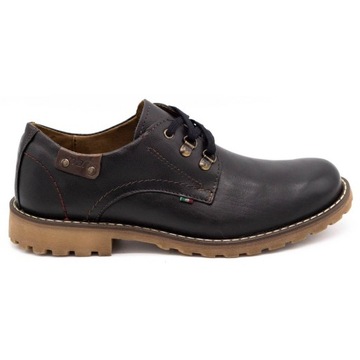 BUTY MĘSKIE TRZEWIKI SKÓRA 812MP CZARNY 49