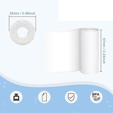 20 Рулонов кассовой бумаги для термокассового принтера 57 x 25 мм