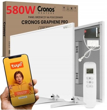 GRZEJNIK NA PODCZERWIEŃ PROMIENNIK Z NOGAMI TERMOSTAT WIFI PILOT TUYA 580W