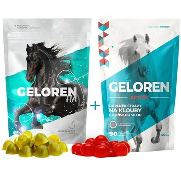 GELOREN HA jabłkowy + GELOREN ACTIVE pomarańczowy - ZESTAW NA SILNE STAWY